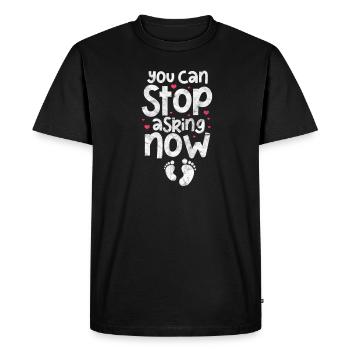 Grossesse Bébé Enceinte Ventre de bébé Cadeau - T-shirt Premium bio Homme - noir - Devant - Nico (187cm)