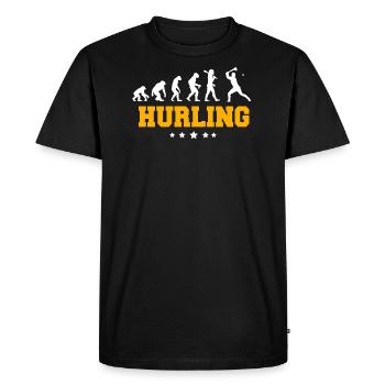 HURLING - Men's Premium Organic T-Shirt - black - Front - Nico (187cm)