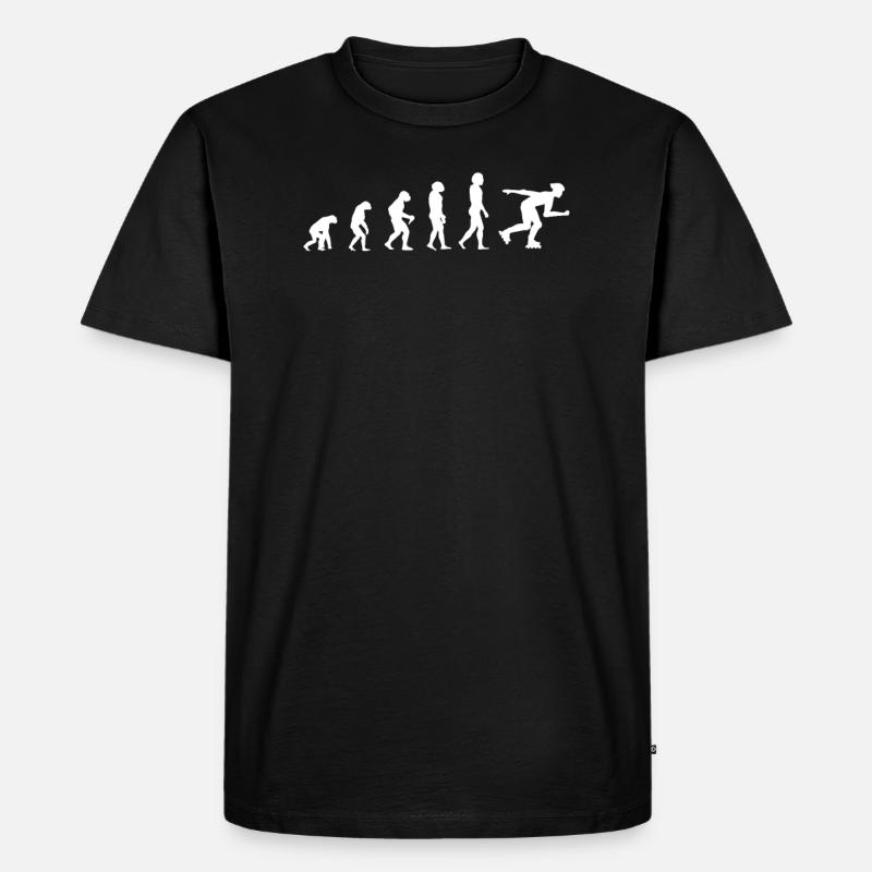 evolution of roller blade - Männer Premium Bio T-Shirt - Schwarz