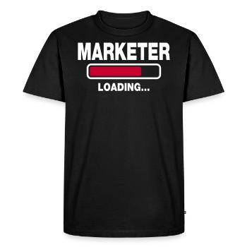 Marketer - Men's Premium Organic T-Shirt - black - Front - Nico (187cm)