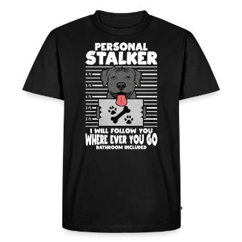 Pitbull Owner Funny Gift - Men's Premium Organic T-Shirt - black - Front - Nico (187cm)