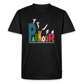 Parkour sport freerunning - T-shirt Premium bio Homme - noir - Devant - Nico (187cm)