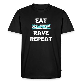 rave - Men's Premium Organic T-Shirt - black - Front - Nico (187cm)