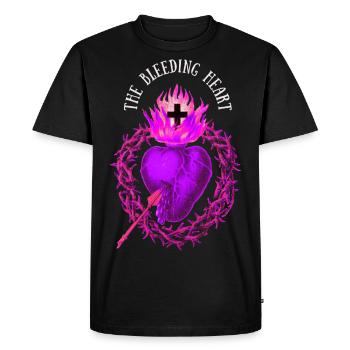 Jesus Christ Bleeding Heart Bleeding Heart - Men's Premium Organic T-Shirt - black - Front - Nico (187cm)