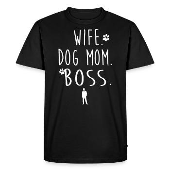 Wife. DOG MOM. boss. - Men's Premium Organic T-Shirt - black - Front - Nico (187cm)