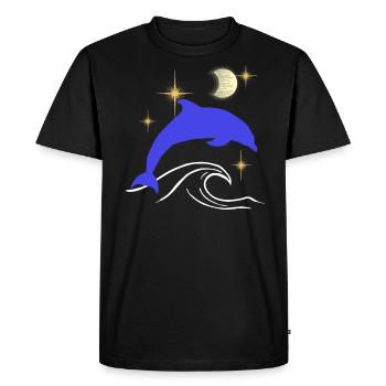 Dolphin Dolphins Sea Sea Animals Diving - Men's Premium Organic T-Shirt - black - Front - Nico (187cm)
