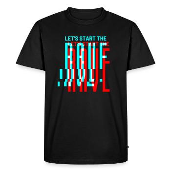 Rave Techno Raver musique festival bass club fête - T-shirt Premium bio Homme - noir - Devant - Nico (187cm)