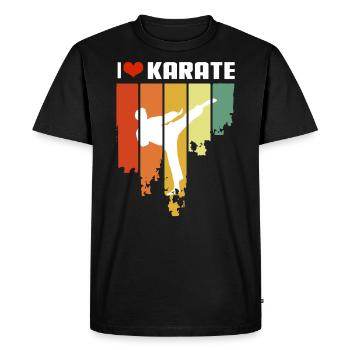 I Love Karate Retro Edition - Men's Premium Organic T-Shirt - black - Front - Nico (187cm)