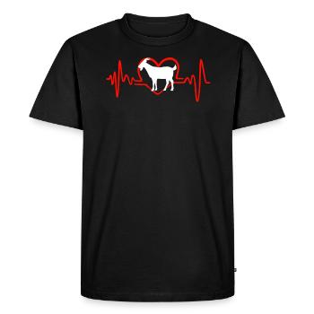 I Love Goats Heartbeat - Men's Premium Organic T-Shirt - black - Front - Nico (187cm)