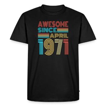 Avril 1971 - T-shirt Premium bio Homme - noir - Devant - Nico (187cm)