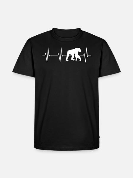 Chimpanzee Heartbeat Tea - Men's Premium Organic T-Shirt - black