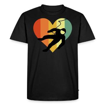 Vintage Astronaut Heart - T-shirt Premium bio Homme - noir - Devant - Nico (187cm)