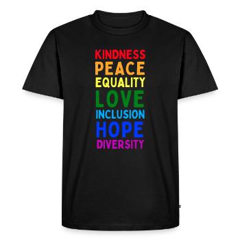 lgbtq, lgbt, gay pride, gay, arc-en-ciel, pride - T-shirt Premium bio Homme - noir - Devant - Nico (187cm)