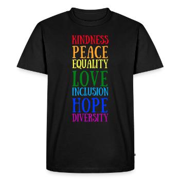 lgbtq, lgbt, gay pride, gay, arc-en-ciel, pride - T-shirt Premium bio Homme - noir - Devant - Nico (187cm)