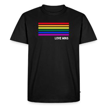 lgbtq, lgbt, fierté gay, gay, arc en ciel, fierté - T-shirt Premium bio Homme - noir - Devant - Nico (187cm)