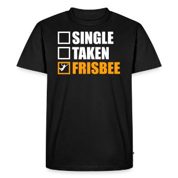 Frisbee Is My Girlfriend - Men's Premium Organic T-Shirt - black - Front - Nico (187cm)
