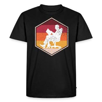 Vintage Author Hexagon Design - Men's Premium Organic T-Shirt - black - Front - Nico (187cm)