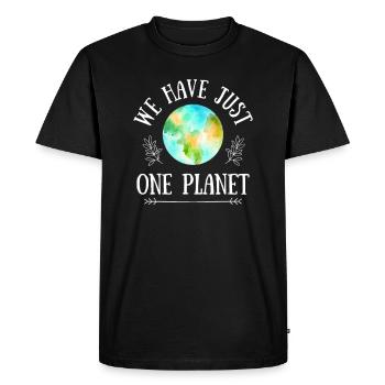 Changement climatique Environnement Nature durable plastique écologique - T-shirt Premium bio Homme - noir - Devant - Nico (187cm)