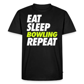 Eat Sleep Bowling Repeat - T-shirt Premium bio Homme - noir - Devant - Nico (187cm)