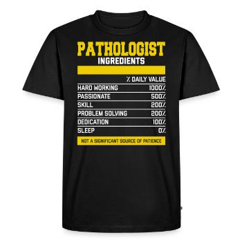 Nice Pathologist Ingredients T-Shirt - Men's Premium Organic T-Shirt - black - Front - Nico (187cm)