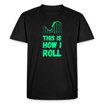 Roller coaster amusement park kirmes rummel gift - Men's Premium Organic T-Shirt - black - Front - Nico (187cm)