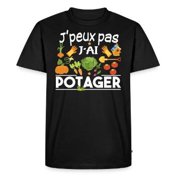 Potager Retraite Jardinier Retraité Jardinage - T-shirt Premium bio Homme - noir - Devant - Nico (187cm)