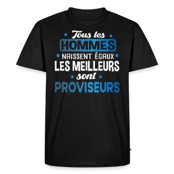 Proviseur Homme Cadeau Métier Ecole Collège Humour - T-shirt Premium bio Homme - noir - Devant - Nico (187cm)