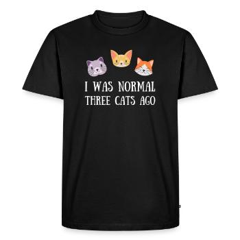 Chat de trois cats ago animal mignon - T-shirt Premium bio Homme - noir - Devant - Nico (187cm)
