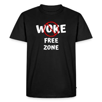 woke free zone politique liberté opinion politique - T-shirt Premium bio Homme - noir - Devant - Nico (187cm)