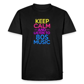 80s - Men's Premium Organic T-Shirt - black - Front - Nico (187cm)