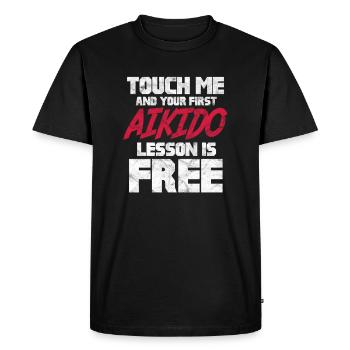 Aïkido - T-shirt Premium bio Homme - noir - Devant - Nico (187cm)