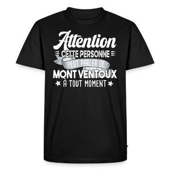 Mont Ventoux Cycliste Montagne Randonnée Alpes - T-shirt Premium bio Homme - noir - Devant - Nico (187cm)