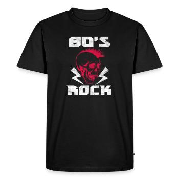 80s Rock Retro 1980 Theme Party 80s Gift - Men's Premium Organic T-Shirt - black - Front - Nico (187cm)