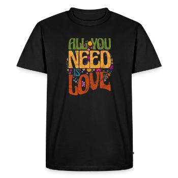 Années 70 - T-shirt Premium bio Homme - noir - Devant - Nico (187cm)