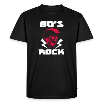 80s Rock - Men's Premium Organic T-Shirt - black - Front - Nico (187cm)