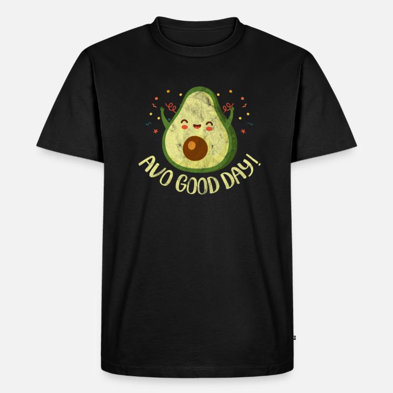 Avocado - Männer Premium Bio T-Shirt - Schwarz