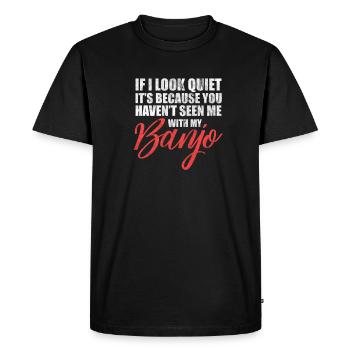 banjo - Men's Premium Organic T-Shirt - black - Front - Nico (187cm)