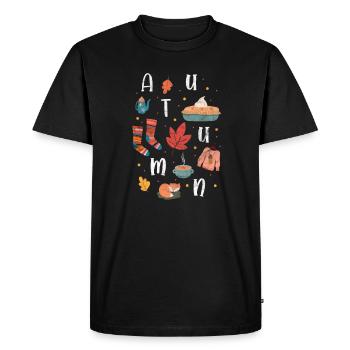 Automne - T-shirt Premium bio Homme - noir - Devant - Nico (187cm)