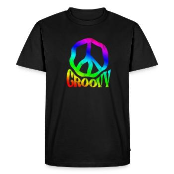 Hippie - T-shirt Premium bio Homme - noir - Devant - Nico (187cm)