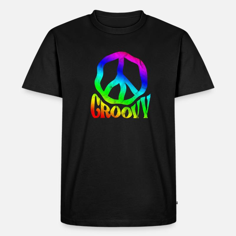 Hippie - Männer Premium Bio T-Shirt - Schwarz
