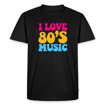 80s - Men's Premium Organic T-Shirt - black - Front - Nico (187cm)