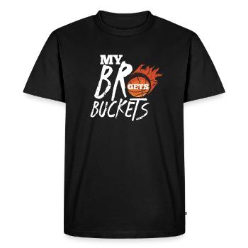 Basket-ball frère sœur basketteur cadeau - T-shirt Premium bio Homme - noir - Devant - Nico (187cm)