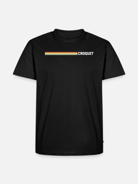Croquet Retro Striped - Männer Premium Bio T-Shirt - Schwarz