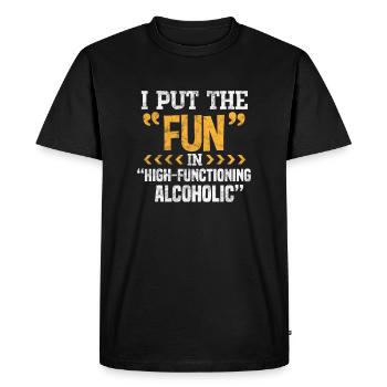 Alcool - T-shirt Premium bio Homme - noir - Devant - Nico (187cm)