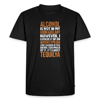 Alcool - T-shirt Premium bio Homme - noir - Devant - Nico (187cm)