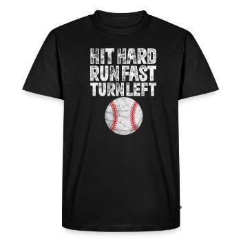 Base-ball - T-shirt Premium bio Homme - noir - Devant - Nico (187cm)