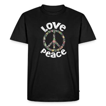 Hippie - T-shirt Premium bio Homme - noir - Devant - Nico (187cm)