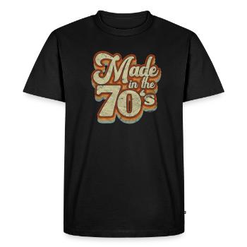 Années 70 - T-shirt Premium bio Homme - noir - Devant - Nico (187cm)