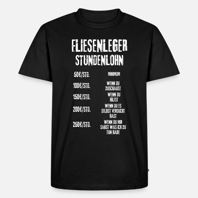 Fliesenleger - Männer Premium Bio T-Shirt - Schwarz