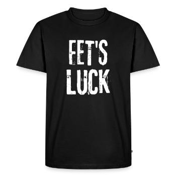 FETS LUCK Twisted Words Funny Saying - Men's Premium Organic T-Shirt - black - Front - Nico (187cm)